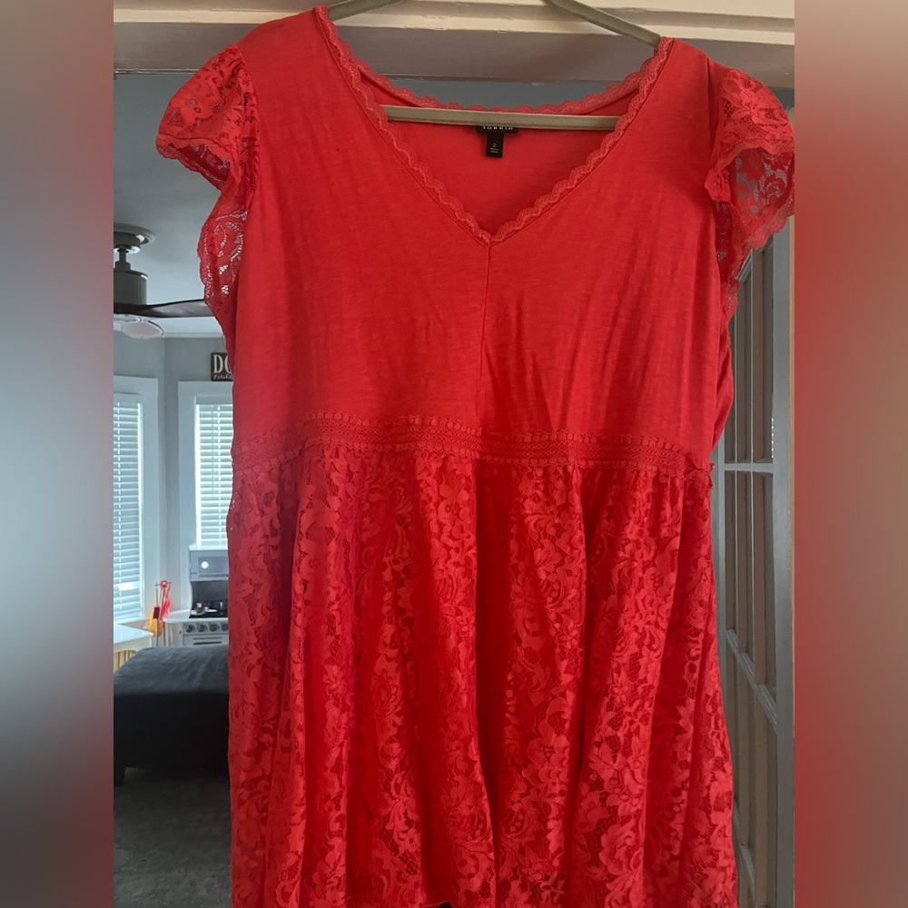 Torrid Flowy Pink Top - Size 2/18-20
